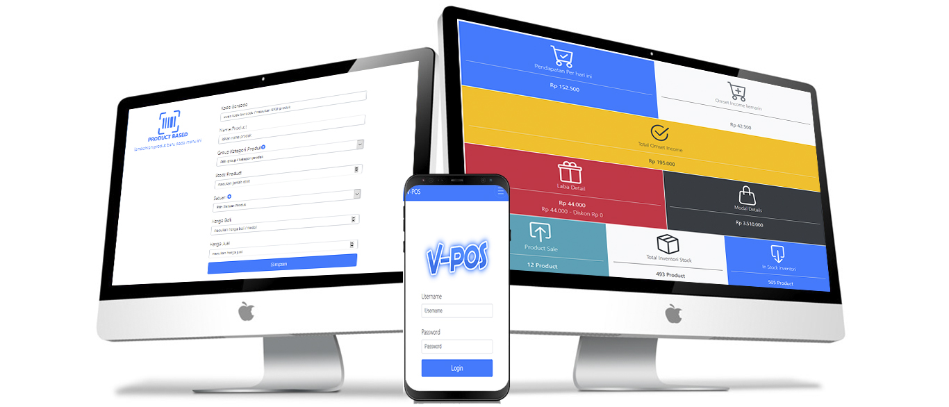 Aplikasi toko kasir VPOS support online web app